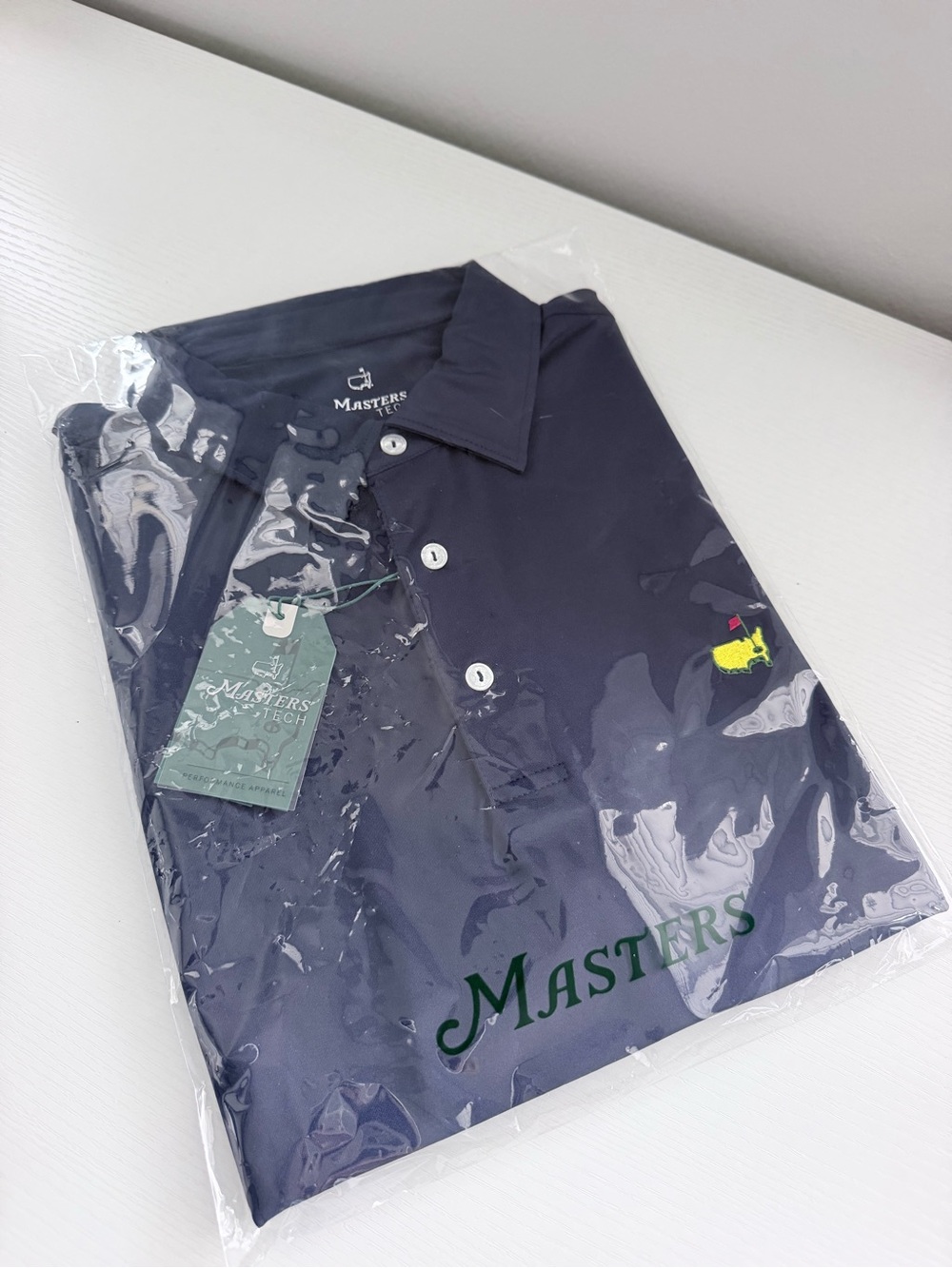 Masters Men’s Navy Polo Shirt with Embroidered Logo Size L NWT